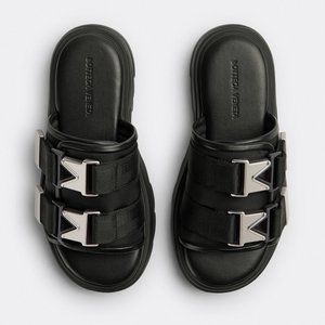 Bottega Veneta Mens Flash Bomber Slide Sandal Black sz 11/45 New with dust bags